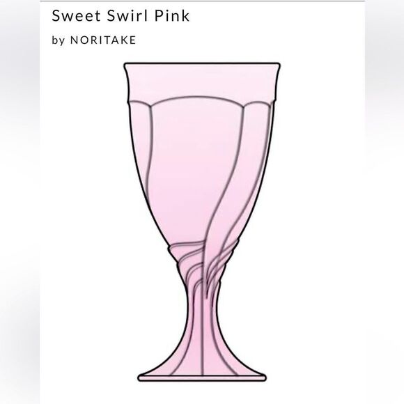 Nordica sweet swirl pink glasses goblet 8 ounces water glass…8 glasses - Picture 3 of 16